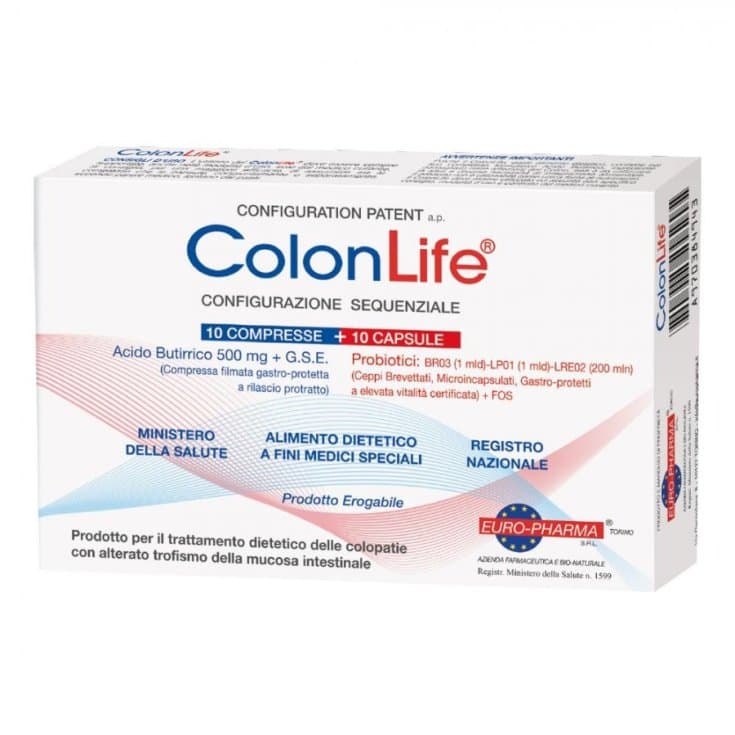 Colonlife – 10 compresse + 10 capsule per l'intestino