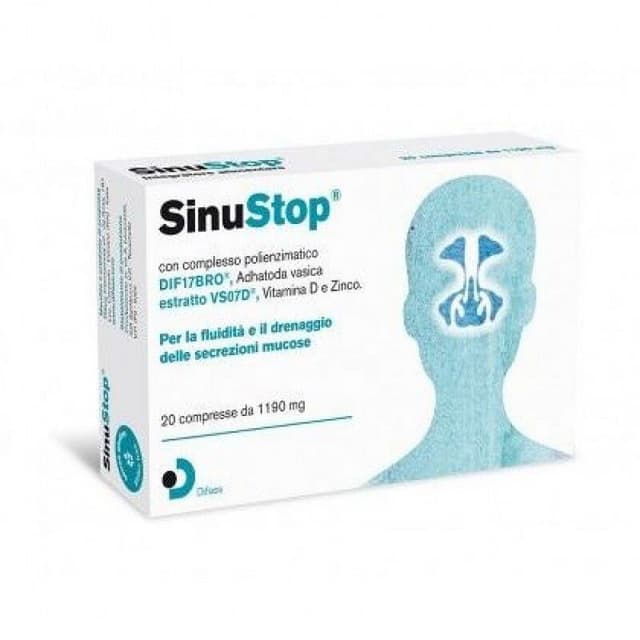 SINUSTOP Bromelina + Vitamina D – 20 compresse da 1.190 mg