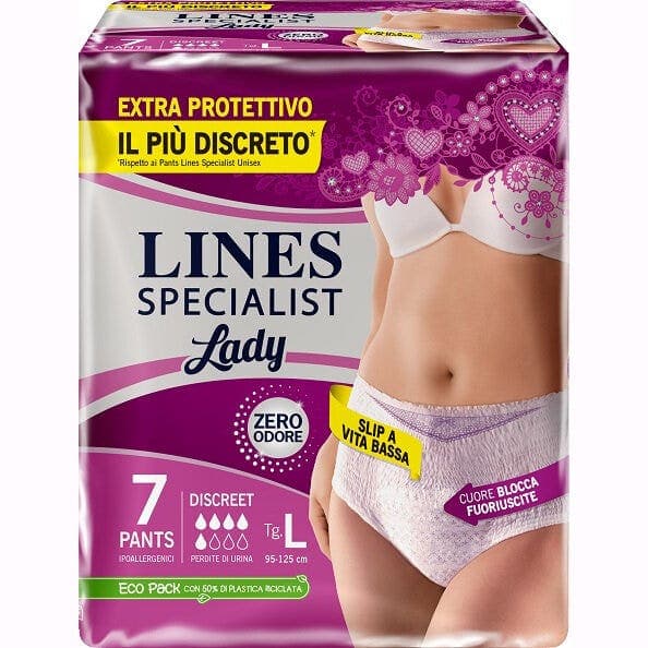 Lines Specialist Pants Discreti Femme Taglia L – 7 Slip Assorbenti