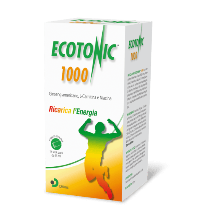 Ecotonic 1000 L-carnitina 1.000 mg + Ginseng – 14 stick