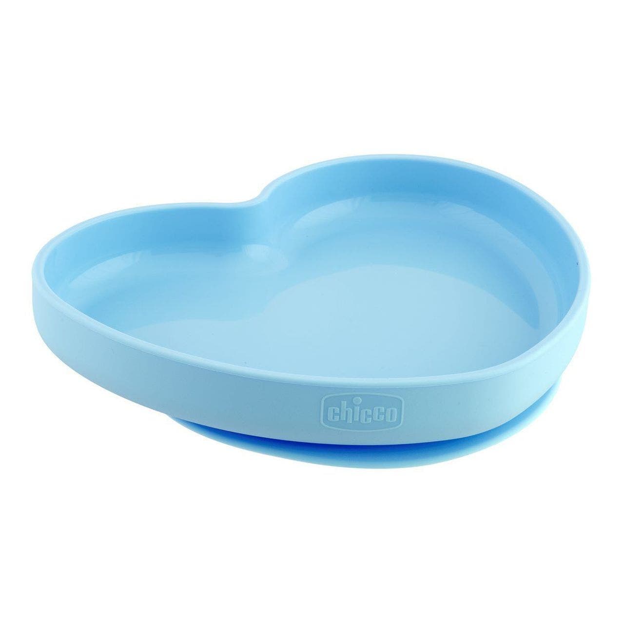 Chicco Piatto Cuore in Silicone con Ventosa Blu