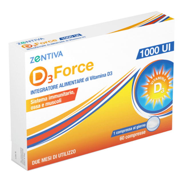 Zentiva D3 Force 1000 U.I. Vitamina D3 1.000 U.I. – 60 compresse