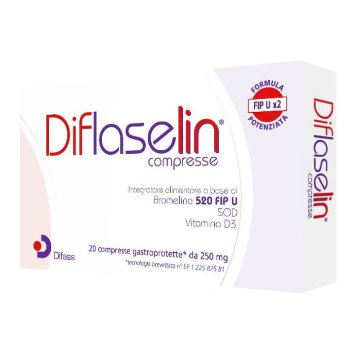 Diflaselin Bromelina 103 mg + Vitamina D3 – 20 compresse da 250 mg
