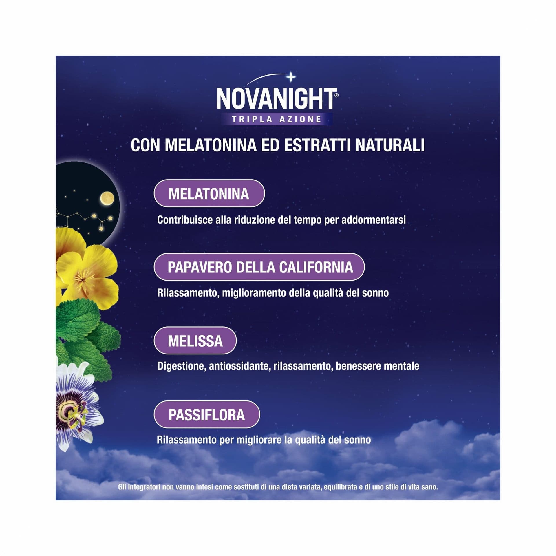 Novanight Bipacco Passiflora + Melissa – 60 compresse