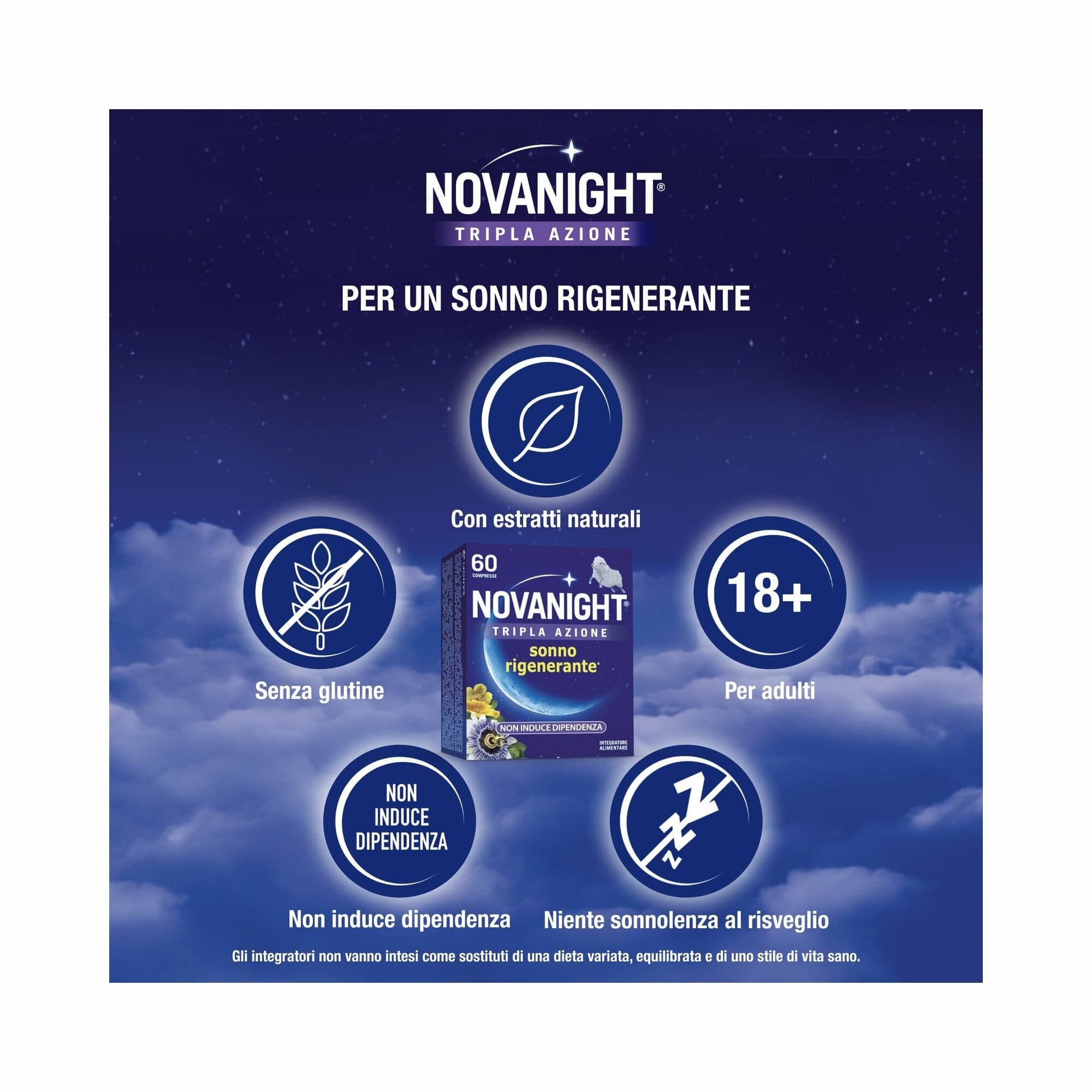 Novanight Bipacco Passiflora + Melissa – 60 compresse