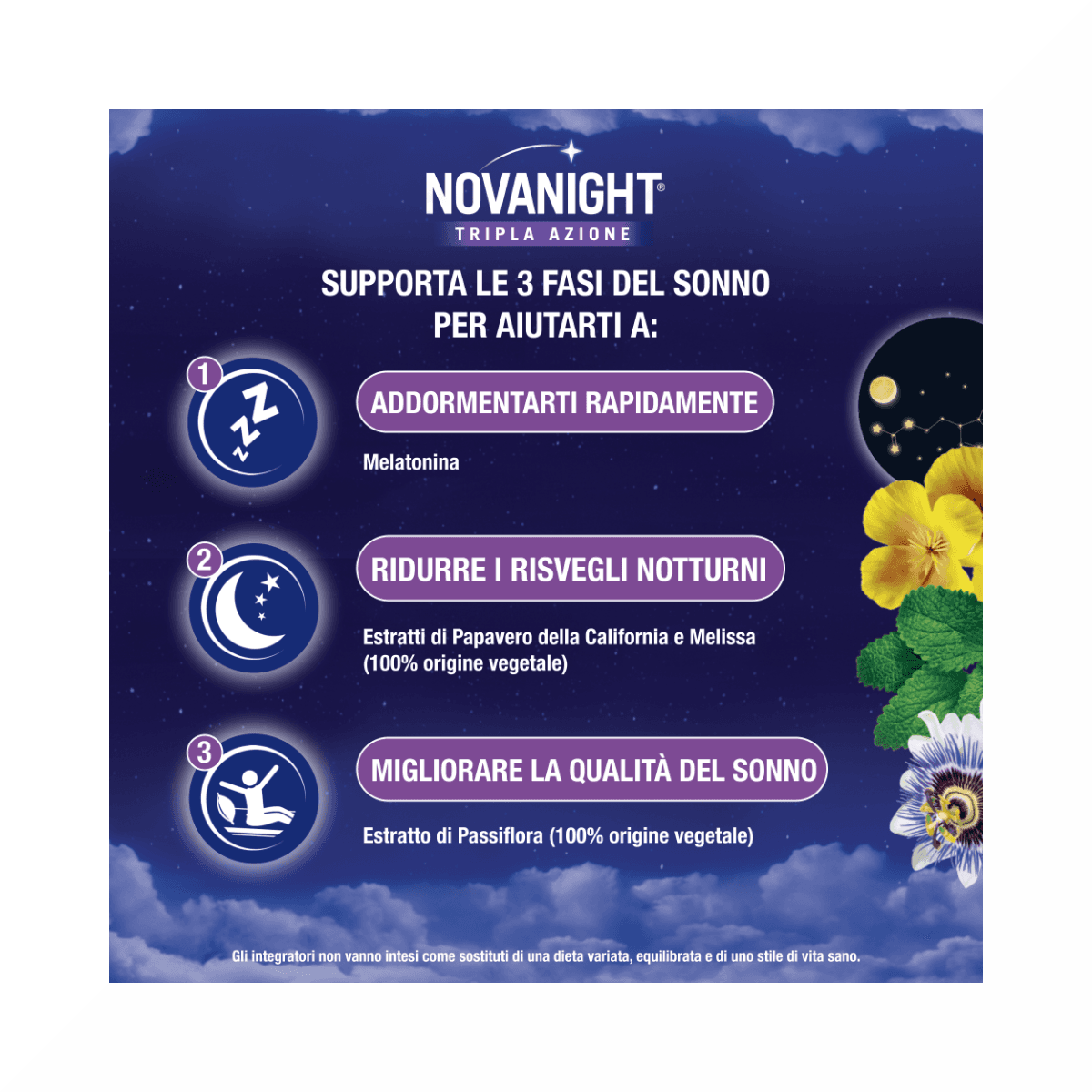 Novanight Rapido Passiflora + Melissa – 30 compresse