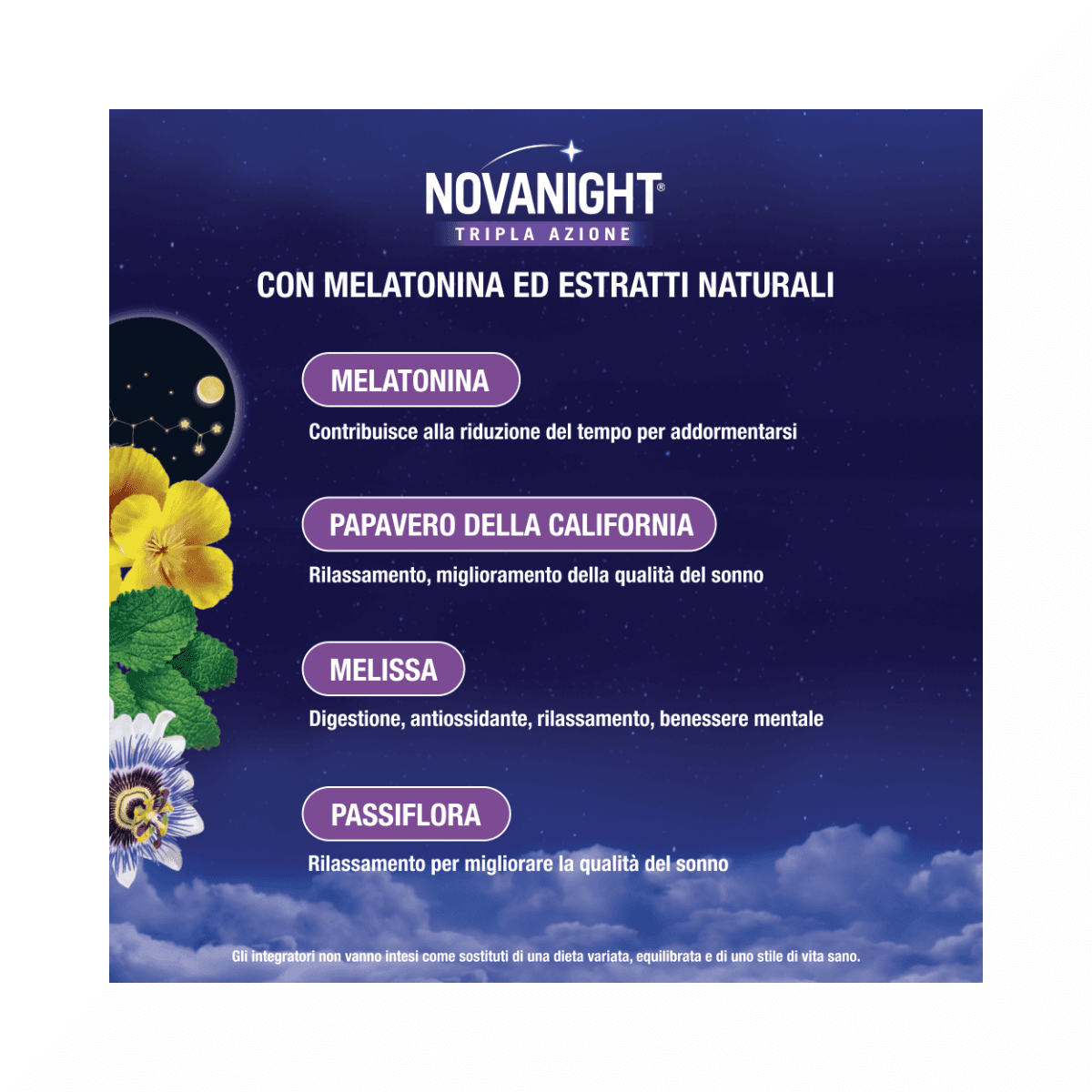 Novanight Rapido Passiflora + Melissa – 30 compresse