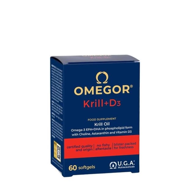Omegor Krill D3 – 60 capsule con olio di krill, Omega-3 e vitamina D3