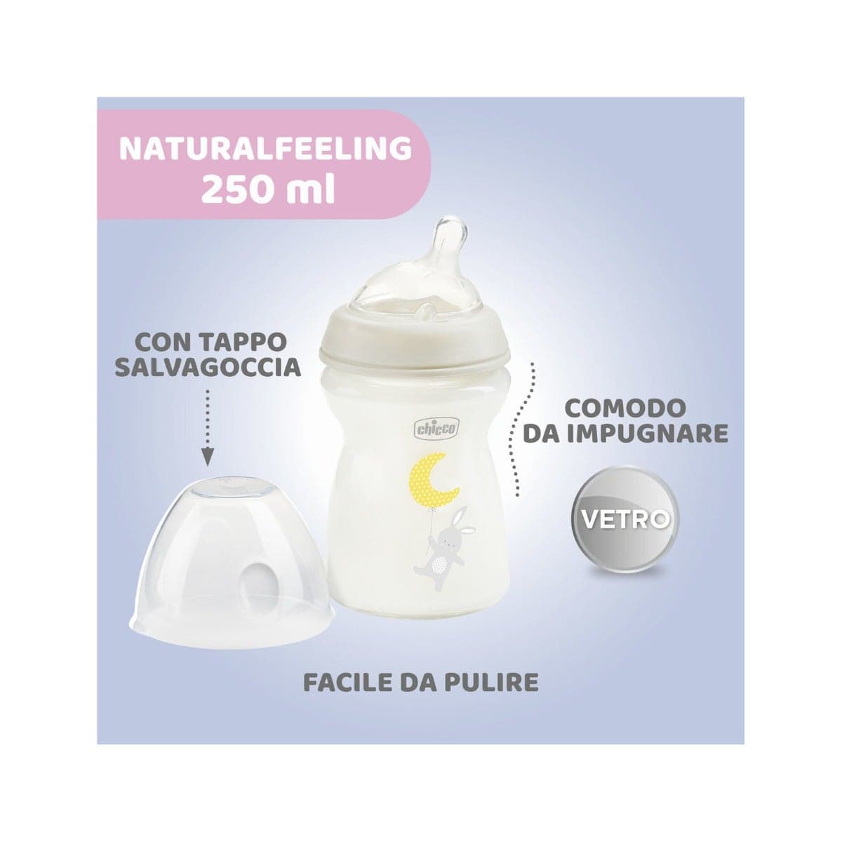 Chicco Biberon Vetro 0M+ 250 ml
