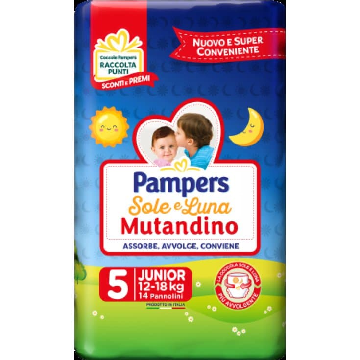 Pampers Sole e Luna Mutandine Junior – 14 Pezzi