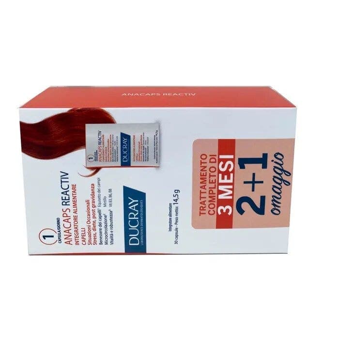 Anacaps Reactiv Trio Multivitaminico + Aminoacidi – 3 x 30 capsule | Ducray