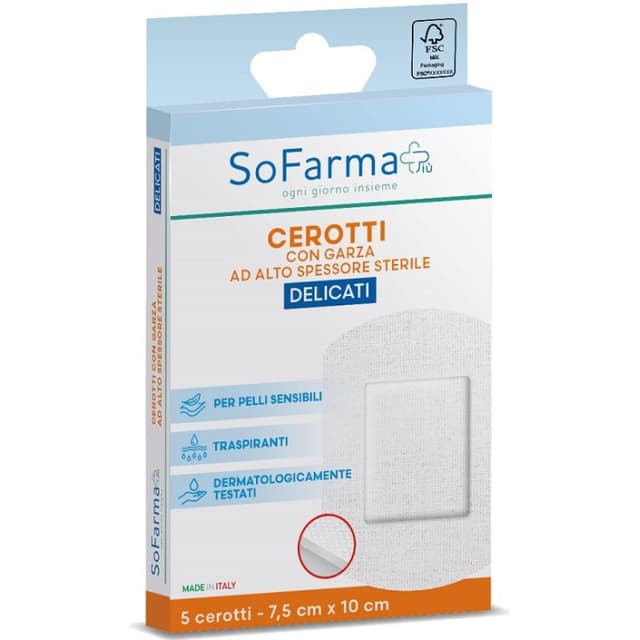Cerotti Delicati 8x10 cm – 5 pezzi sterili