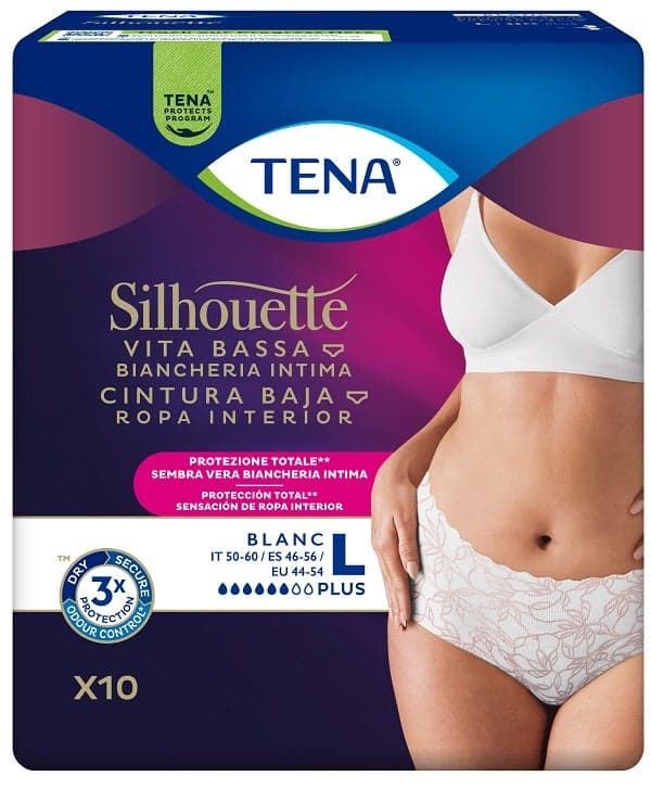 TENA Silhouette Plus White L – 10 slip per incontinenza