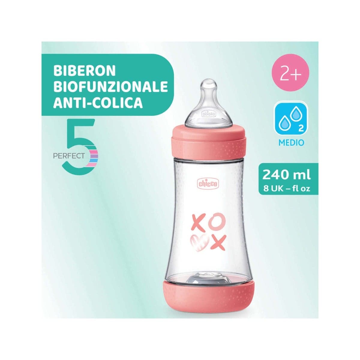Chicco Biberon Flusso Medio Silicone P5 240 ml Girl