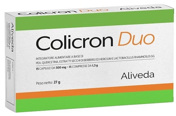 Colicron Duo Berberina + Quercetina – 15 Capsule + 15 Compresse per l'Intestino