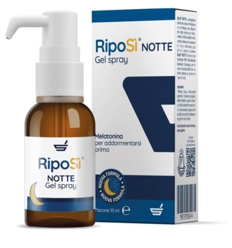 Riposi Notte Gel Spray Melatonina + Passiflora – 15 ml Spray orale notturno