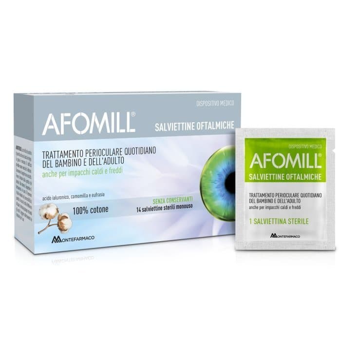 Afomill Salviettine Oculari – 14 salviettine sterili per palpebre