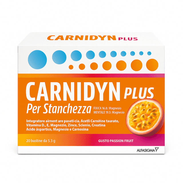 Carnidyn Plus Maracuja – 20 bustine con Carnitina e Magnesio