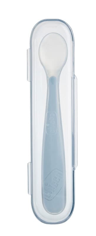 Chicco Softly Spoon Silicone 6M+ Grigio – con astuccio