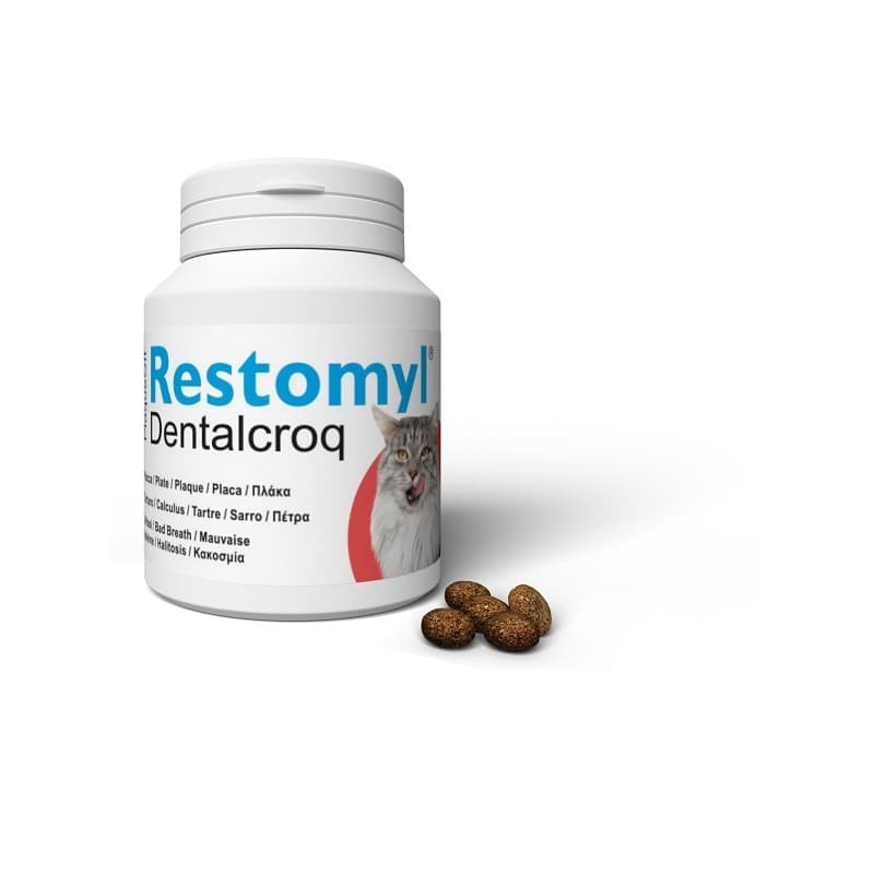Restomyl Dentalcroq Gatto – Snack per l'igiene dentale, 60 g