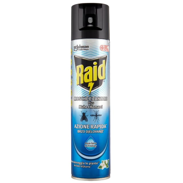 Raid Spray Insetticida Mosche & Zanzare Base Acqua 400 ml