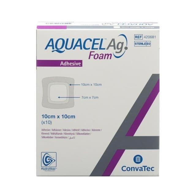AQUACEL AG Foam ADS – Medicazione in schiuma 10 x 10 mm
