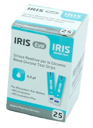 Iris Evo Strisce Glicemia – 25 Strisce Reattive