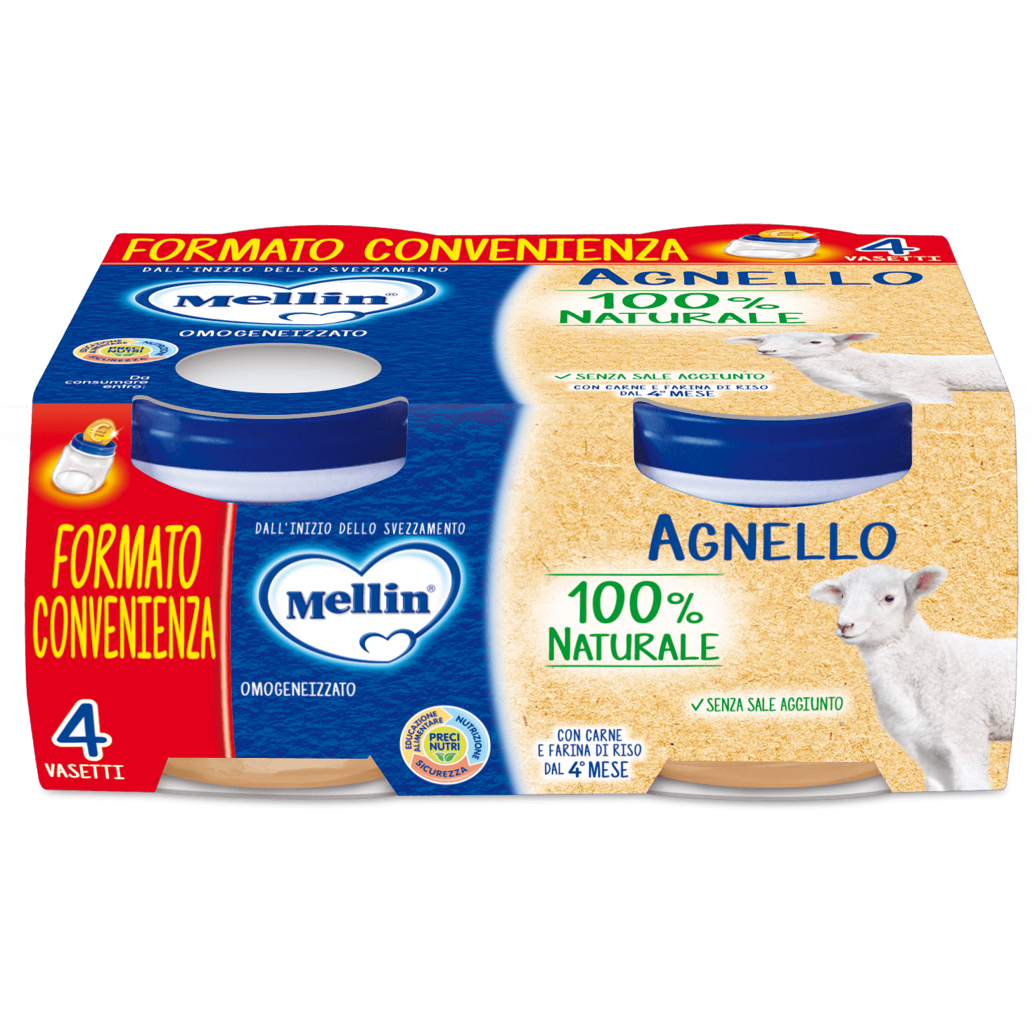 Mellin Omogenizzato Agnello – 4×80 g