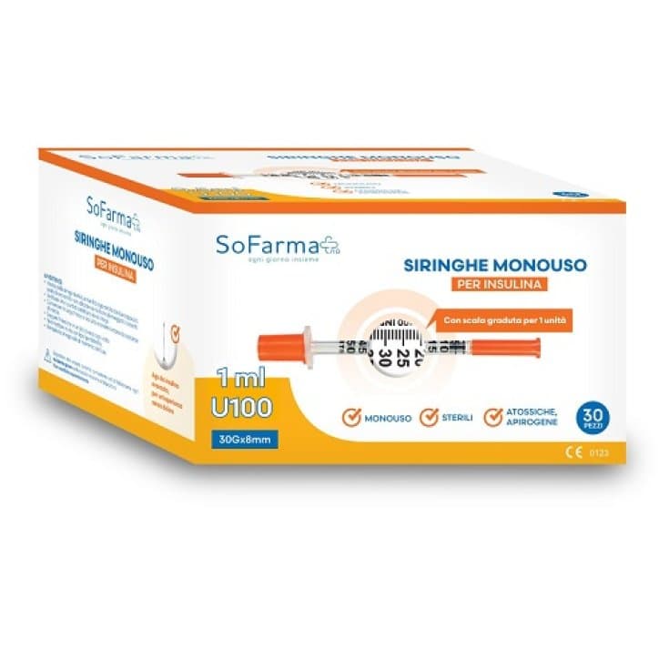 Siringhe per insulina 1 ml – 30 pezzi, sterili