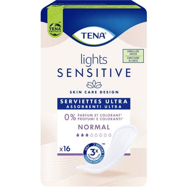 Tena Lights Sens Normal – 16 assorbenti pelle sensibile