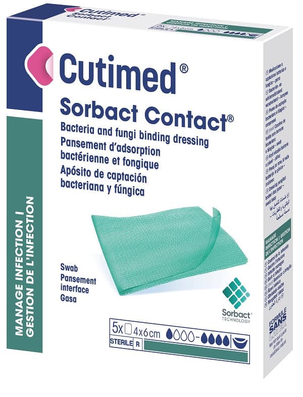 Cutimed Sorbact – Garza 4×6 cm, confezione da 5