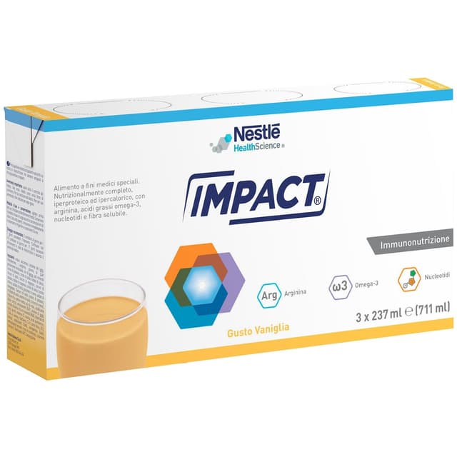 IMPACT ORAL Vanille L-arginina + Omega-3 – 3 × 237 ml
