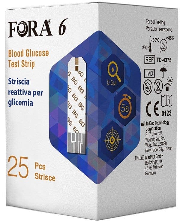 Fora 6 Connect Glykämie – 25 Teststreifen