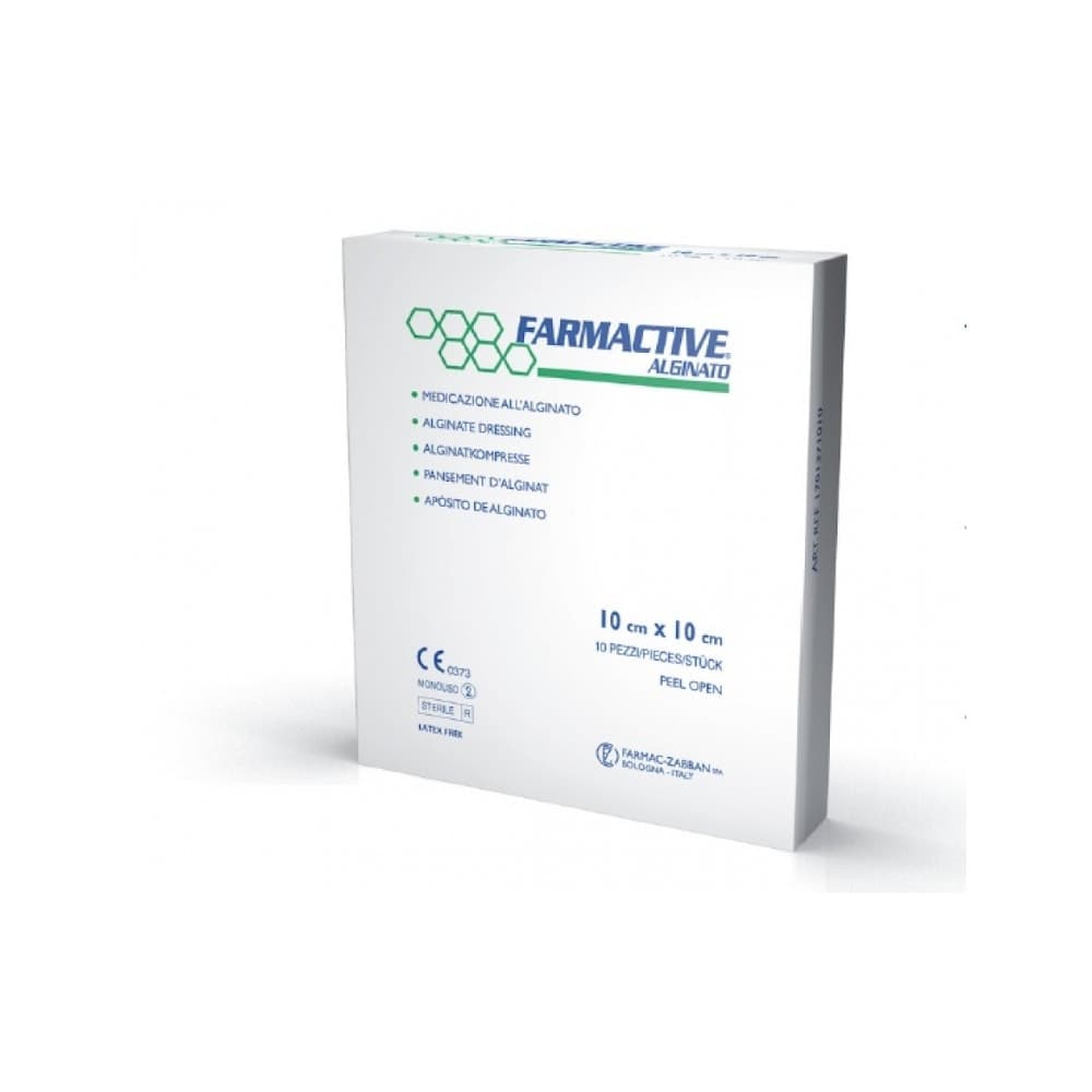 Farmactive Alginat Kompressen – 10er Pack 10×10 cm