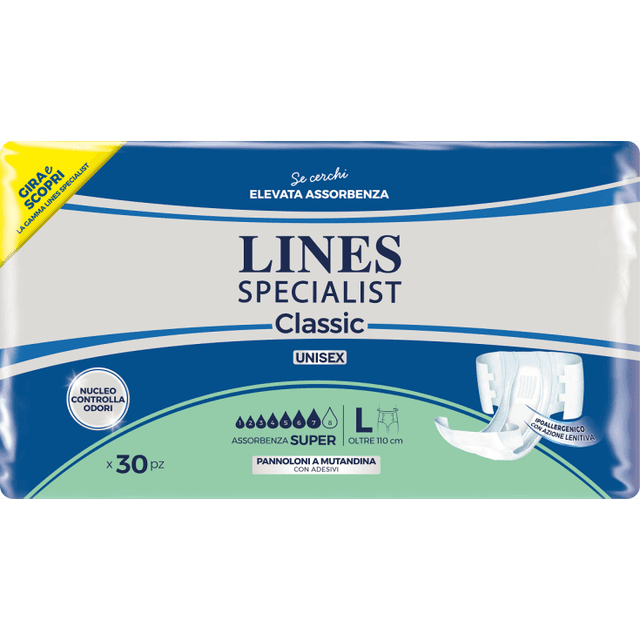 Lines Specialist Classic Super Maxi Grande – 30 Pannoloni a mutandina