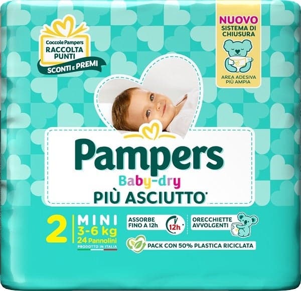 Pampers Baby-Dry Windeln Größe Mini, 24 Stück