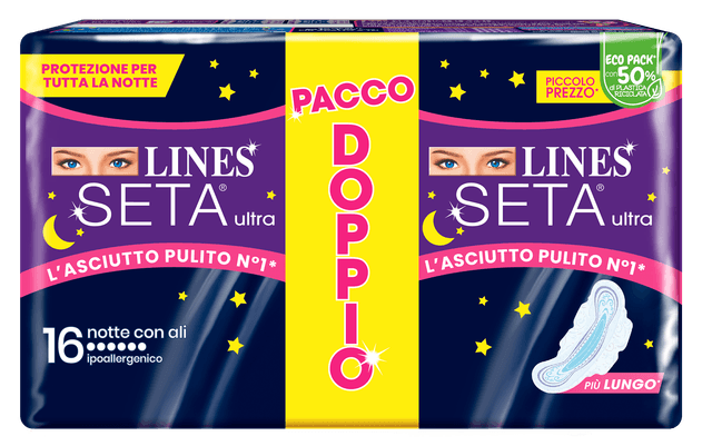 Lines Seta Ultra Notte – 16 assorbenti notturni