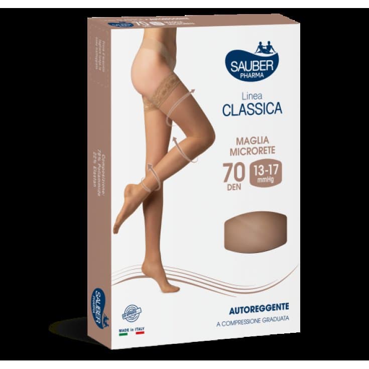 Sauber Kompressionsstrümpfe 70D Größe 4 Beige 1 Paar