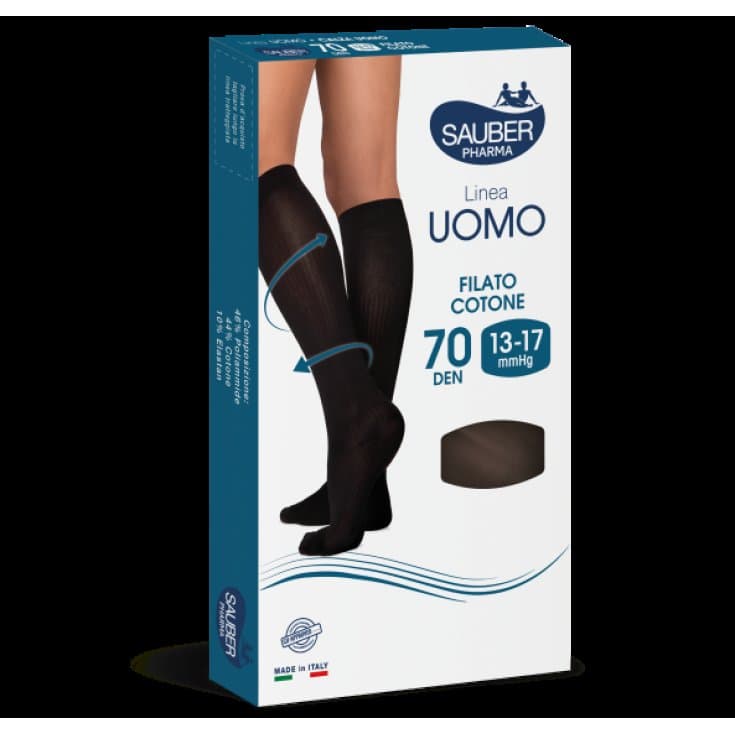 Sauber Kompressionsstrumpf Baumwolle 70D Größe M Blau
