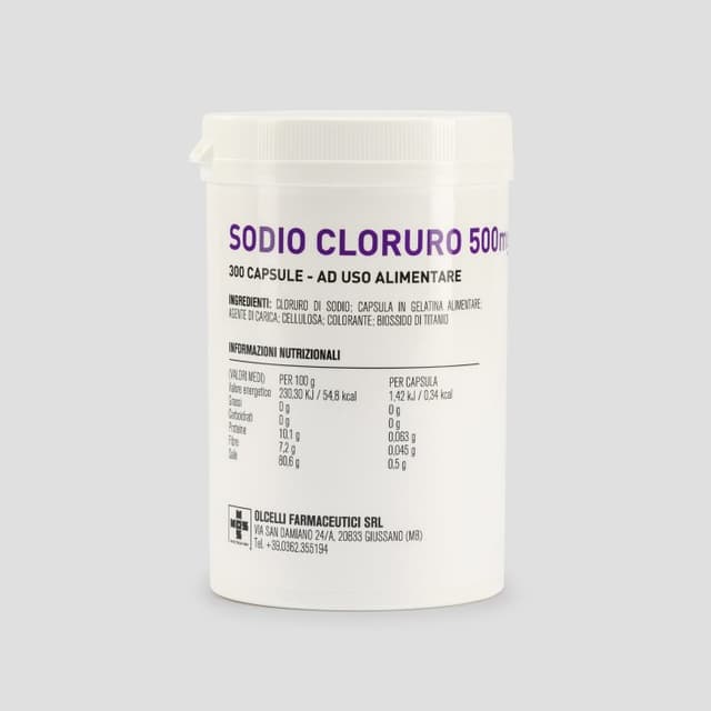 Sodio Cloruro OLCEL – 300 capsule da 500 mg