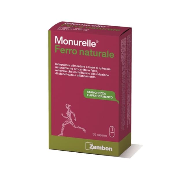 Monurelle Ferro Naturale da spirulina – 30 capsule