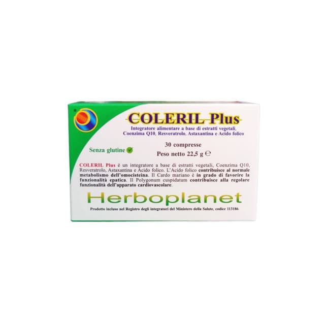 Coleril Plus Integratore Cardo mariano 200 mg + Riso rosso fermentato – 30 compresse | Herboplanet