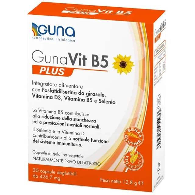 Gunavit B5 Plus Vitamina D3 + Vitamina B5 – 30 capsule