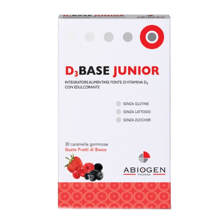 D3Base Junior – 30 compresse masticabili Frutti di Bosco