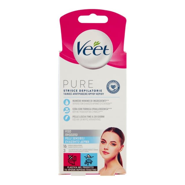 Veet Strisce depilatorie viso ipoallergeniche – 16 pezzi