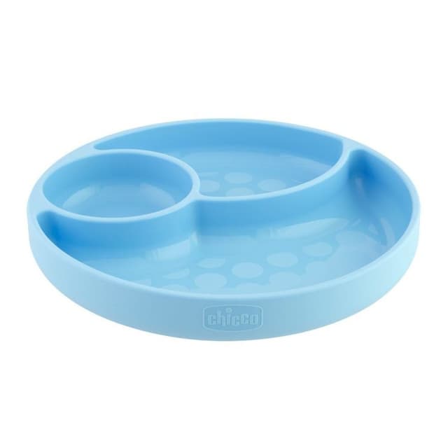 Chicco Piatto Silicone Ventos – Ciotola in silicone blu