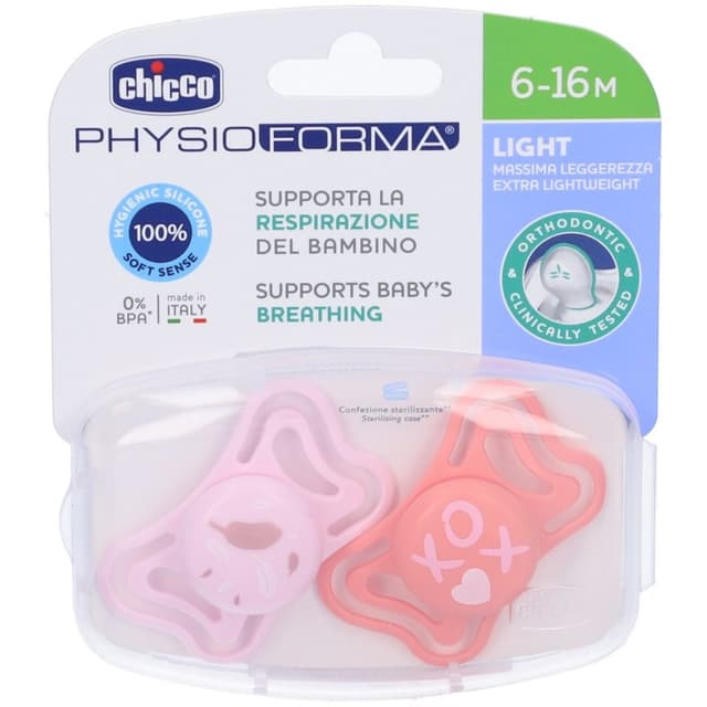 Chicco Ciuccio Light Rosa 6-16 Mesi – 2 pezzi