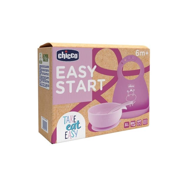 Chicco Set Alimentazione in Silicone – da 6 Mesi, Rosa
