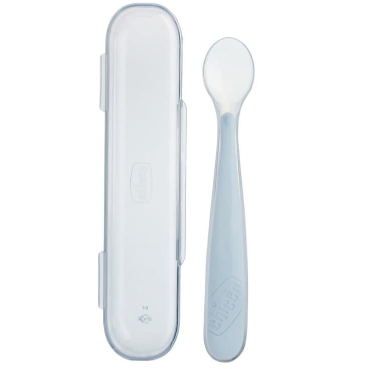 Chicco Silikonlöffel Grau – Set 2 pezzi da 6 mesi