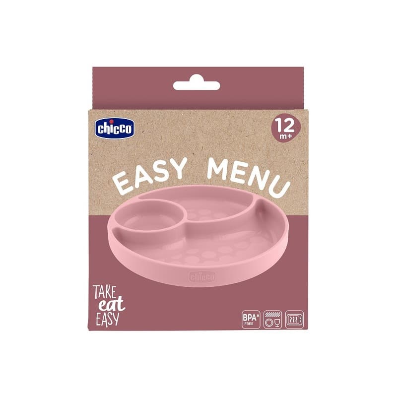 Piatto suddiviso Chicco 12M+ – Rosa con scomparti